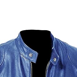 SWJGLITTR Men Slim Fit Motorcyle Leather Jacket