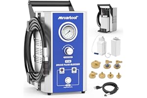 MR CARTOOL F118 Electric Brake Bleeder Kit, 110V Automotive Brake Fluid Oil Exchanger Machine with 7 Master Cylinder Adapters for Honda Toyota