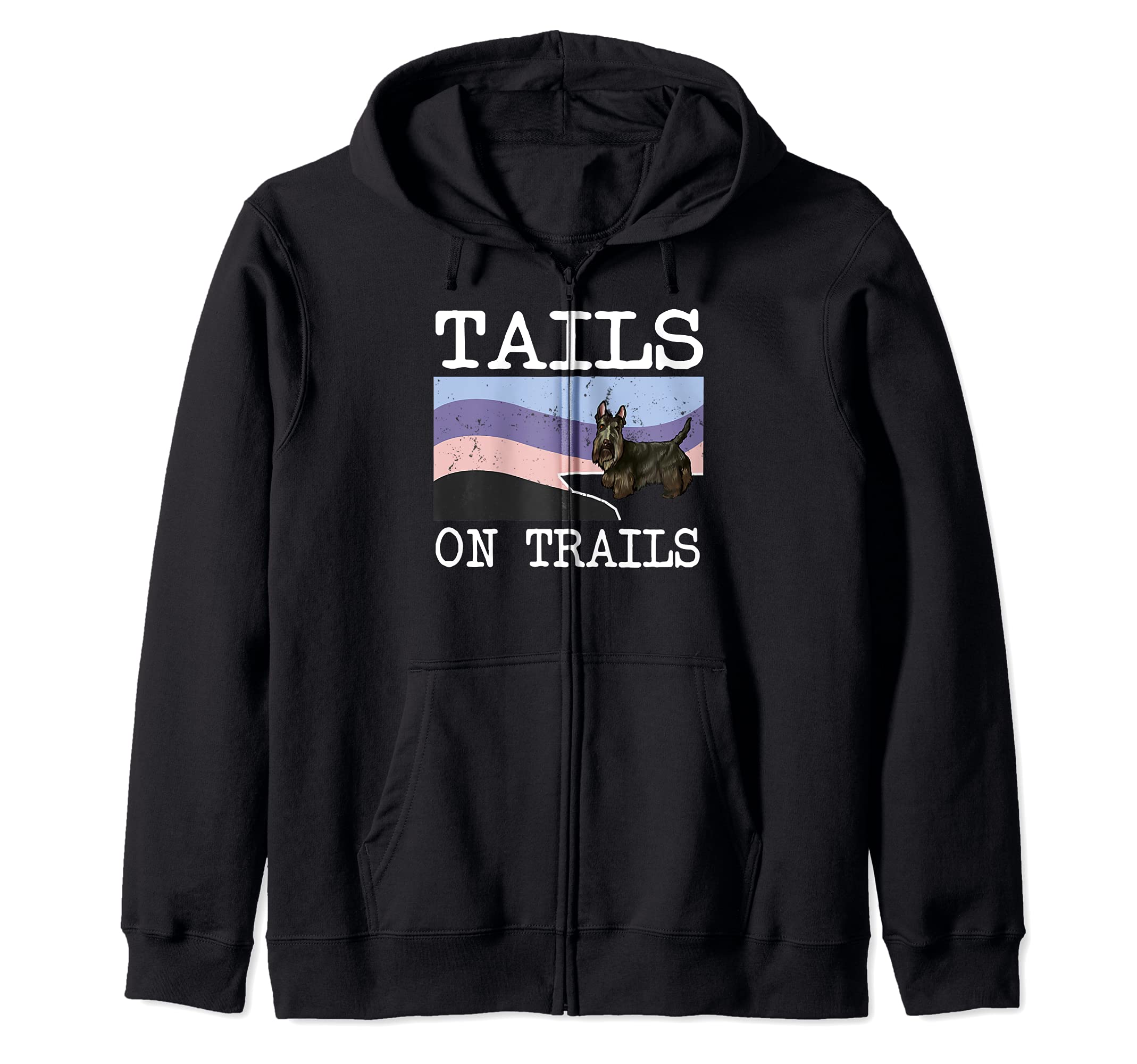Scottish Terrier Tails On Trails Funny Dog Hiking Zip Hoodie