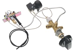 METER STAR Propane Fire Pit Main Control Brass Safety Valve Kit,Heater Pilot Burner Assembly ReplaceParts include Valve Kit, Connecting tubes,Tilt switch and Safety Device Ignition Component Pilot Kit