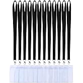 CANWELUX Black Lanyard for ID Badges,Lanyard with Anti-Lost ID Holders for Cruise(Black,12Pack)