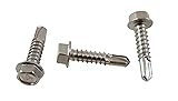 Stainless #12 x 1 Hex Washer Head Self Drilling