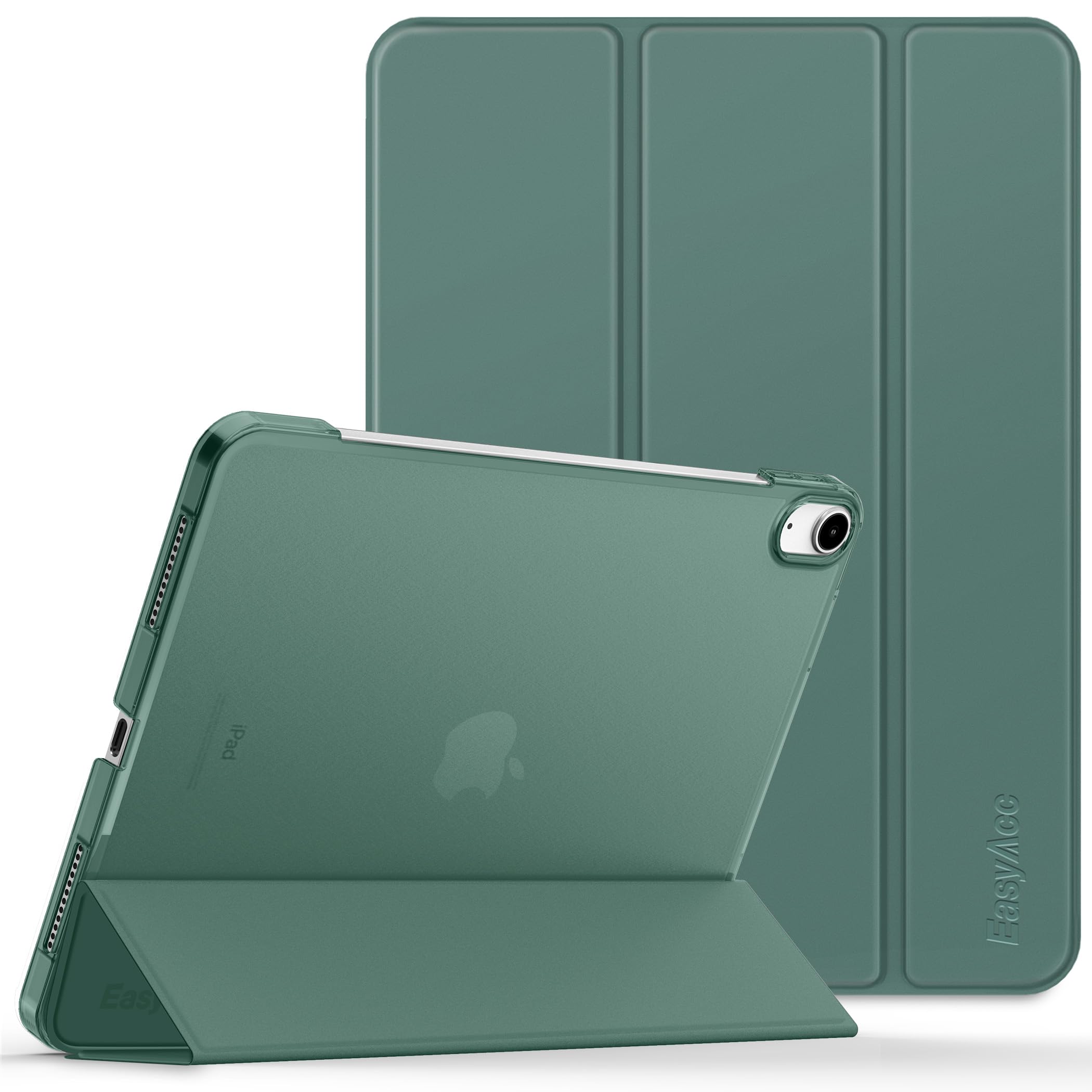 EasyAcc Case for iPad (A16) 11th/10th Generation 2025/2022 11/10.9 inch, Slim Hard Protective Cover for iPad 11/10 Gen, Models A3354/A3355/A3356/A2696/A2757/A2777/A3162, Dark Green