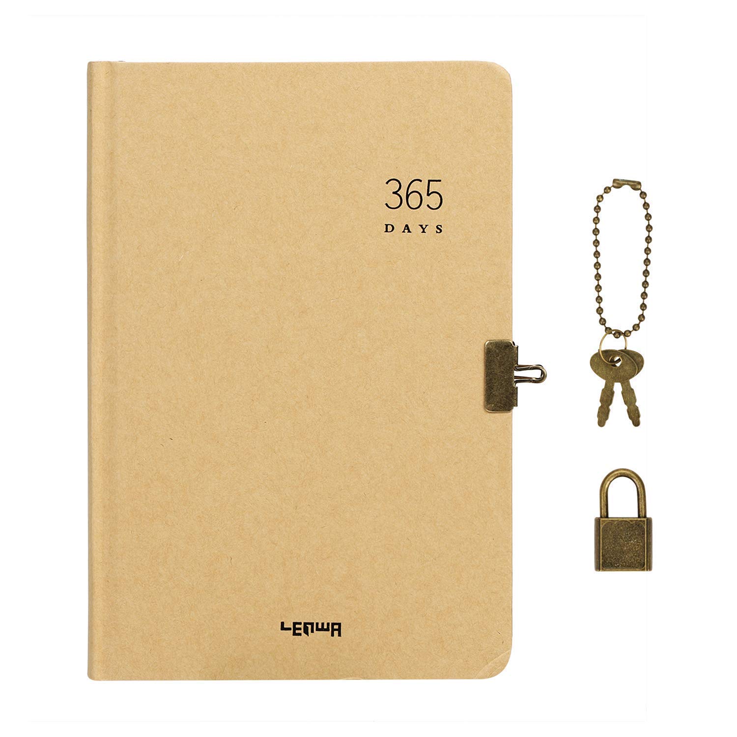ITODA 365 Days Secret Diary Lockable Notebook A5 Password Notepad Daily Planner Journal Memo Pad Blank Page Sketchbook Bullet Travel Journal Drawing Writing Doodling Dairy Scrapbook with Code Lock