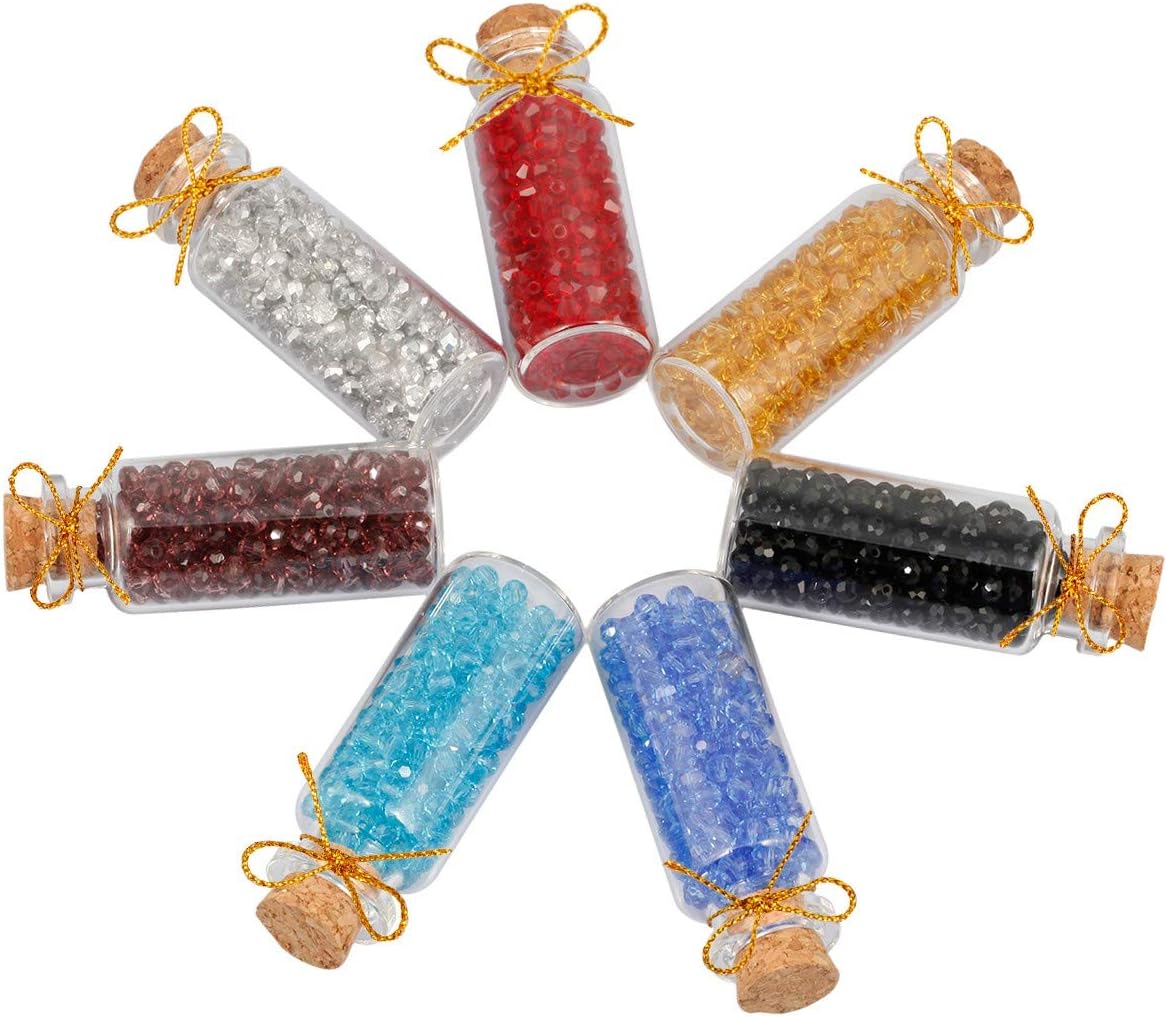 SUNYIK 9 Mini Gemstone Bottles Chip Crystal Healing Tumbled Gem Reiki Wicca Stones Set: Home & Kitchen