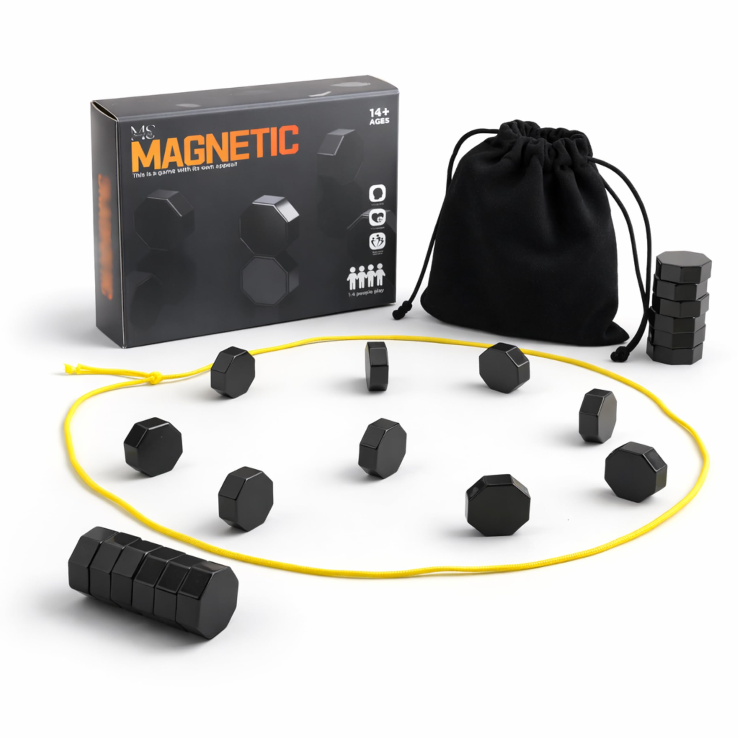 MUZAMMIL SHER Magnetic Chess Game - Magnetic Chess for Family Gatherings-Combining Chess with Magnetic Game for Strategic Play – Enhance Thinking in This Innovative Magnet-Based Game (Black Edition)