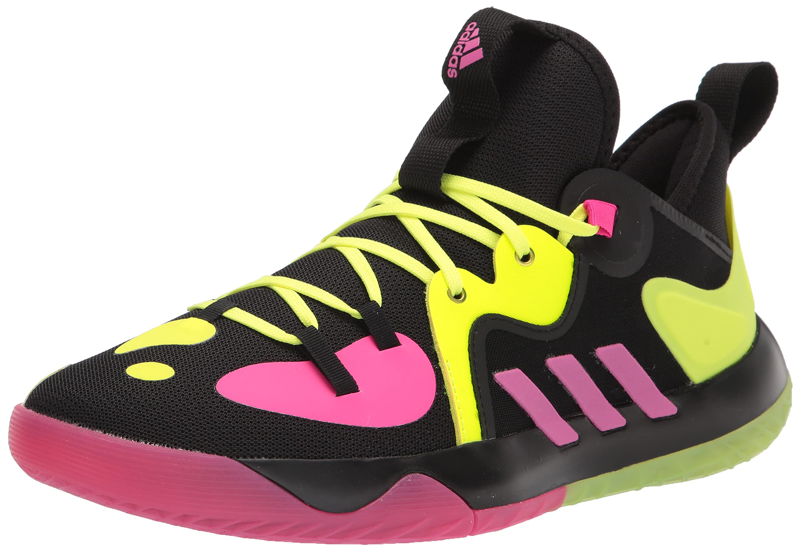 adidas Unisex Harden Stepback Basketball Shoe, Black/Shock Pink