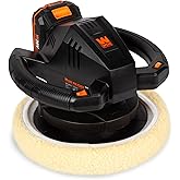 WEN 20V Max Cordless 10-Inch Random Orbital Polisher and Waxer Kit with 2Ah Battery, Charger, and Bonnets (20870)