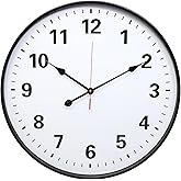 LEIKE Metal Large Wall Clock 24IN Black, Retro Silent Quartz Battery Operated, Decorative for Patio, Kitchen, Living Room, Bedroom, Pool