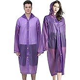 Cosowe Rain Ponchos for Adults Reusable, 2 Pcs Raincoats Emergency for Women Men with Hood and Drawstring