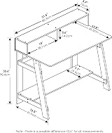 Furinno Simplistic A Frame Computer Desk Black French Oak 80.3x90.4x41.9 cm view 3