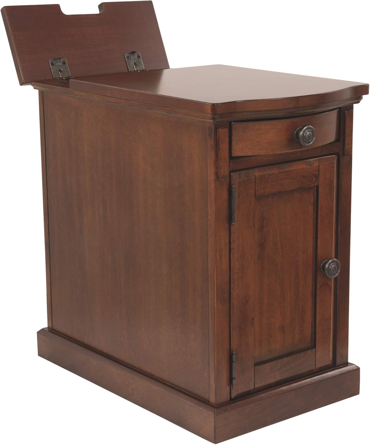 Signature Design by Ashley Laflorn Chairside End Table with USB Ports & Outlets - Medium Brown: Kitchen & Dining
