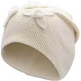 ZLYC Women Floral Slouchy Beanie Hat Double Layer Winter Knit Skull Cap