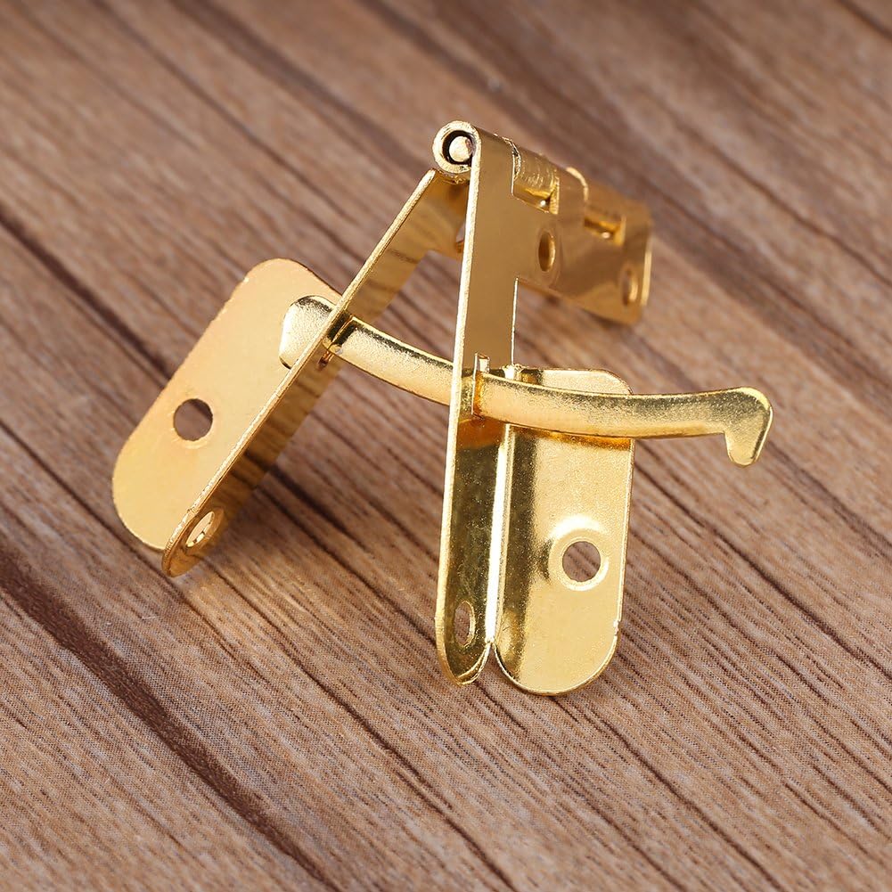 20 Pack 90 Degree Mortise Spring Hinges for Jewelry Cases Wine Boxes Watch Storage with Angle Support Gold Finish Door Closers - Image 5