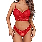 Avidlove Lingerie Set for Women Lace Bra and Panty Sets 2 Piece Underwired Matching Underwear Outfits S-XXL