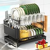 QECOUI 2 Tier Dish Drying Rack for Kitchen