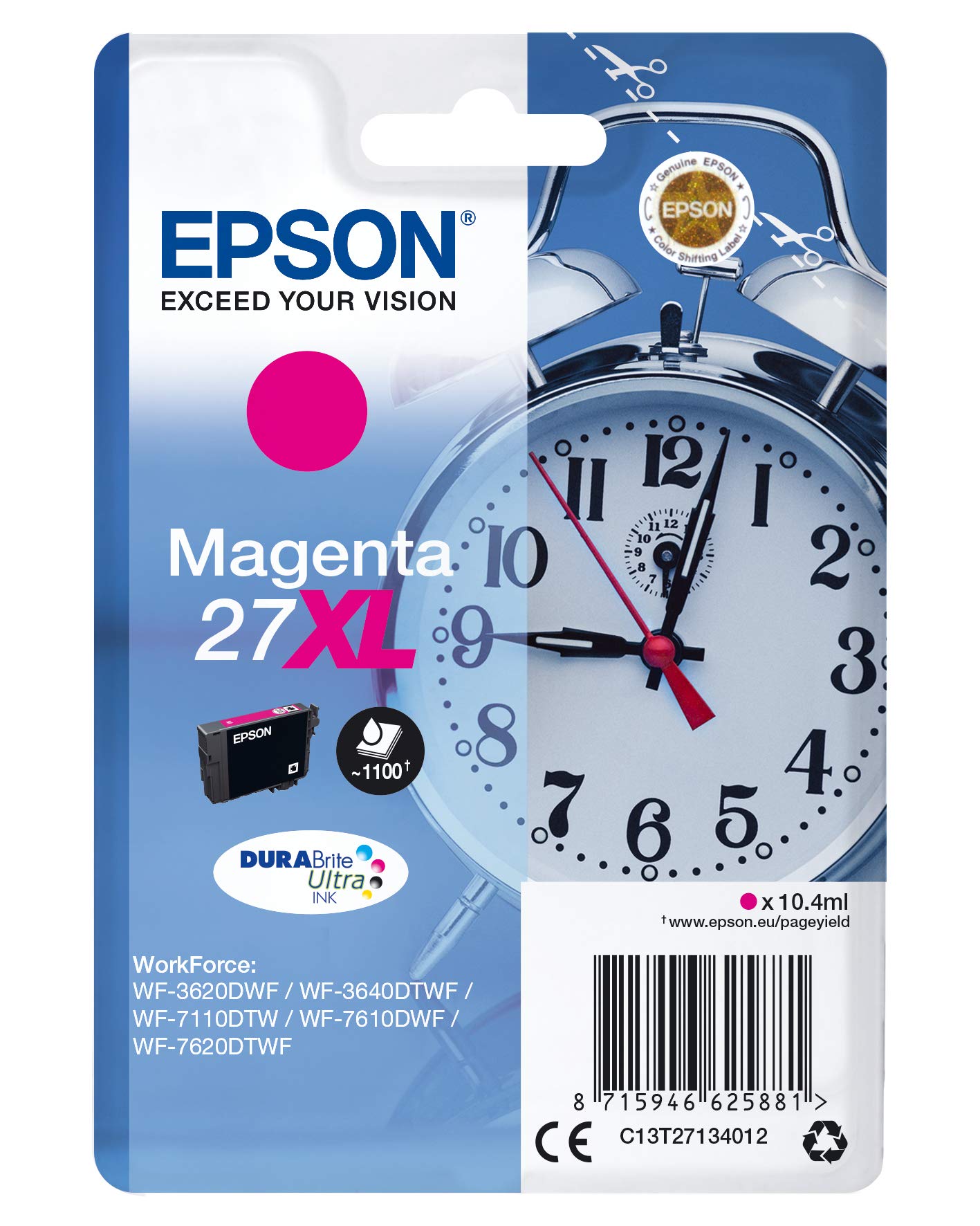 Epson C13T27134022 Inkjet Cartridge - Magenta,XL