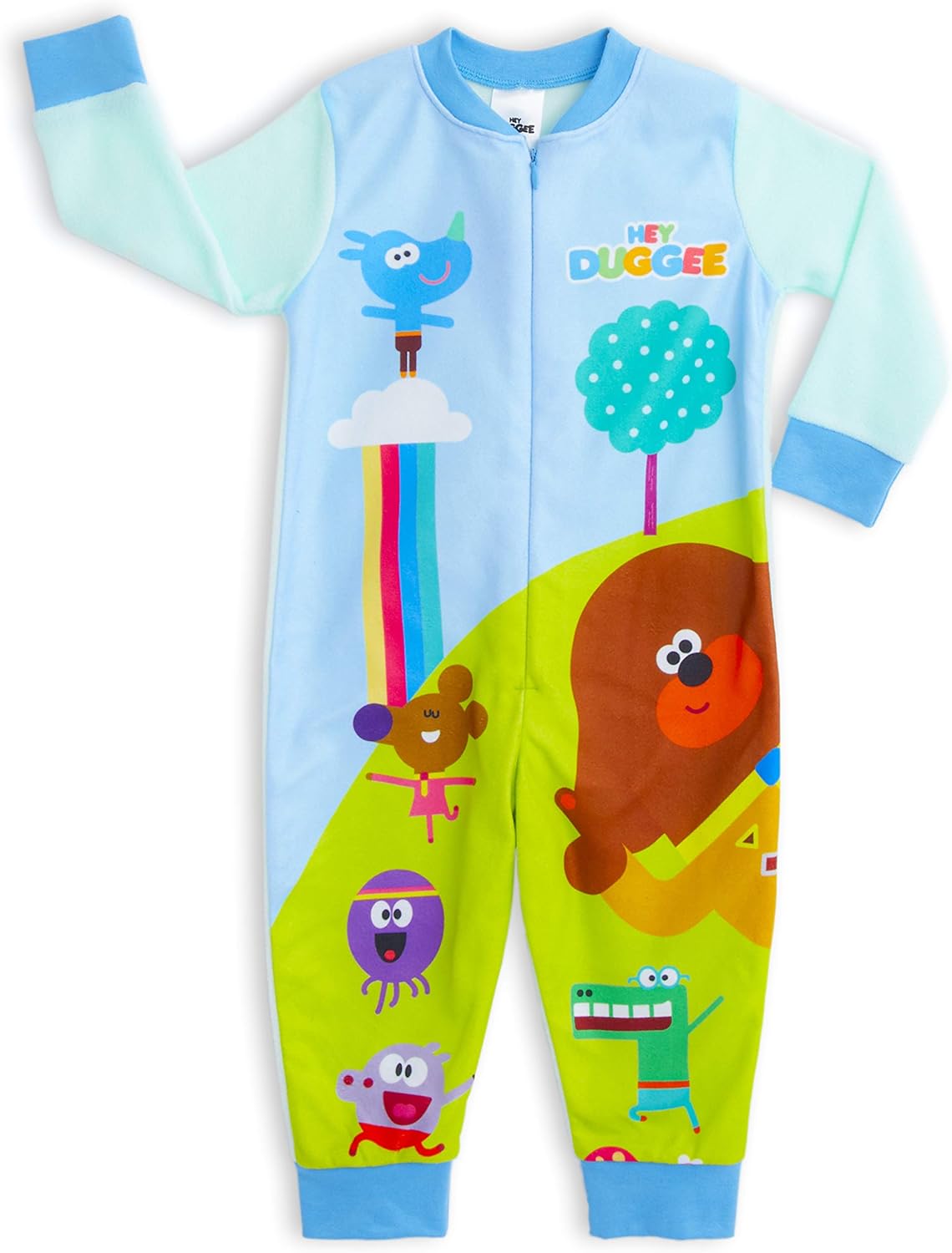 Hey Duggee Pigiama Intero in Pile Bambino con Animali, Onesie Bambini Tute Pile, Pigiami Tuta