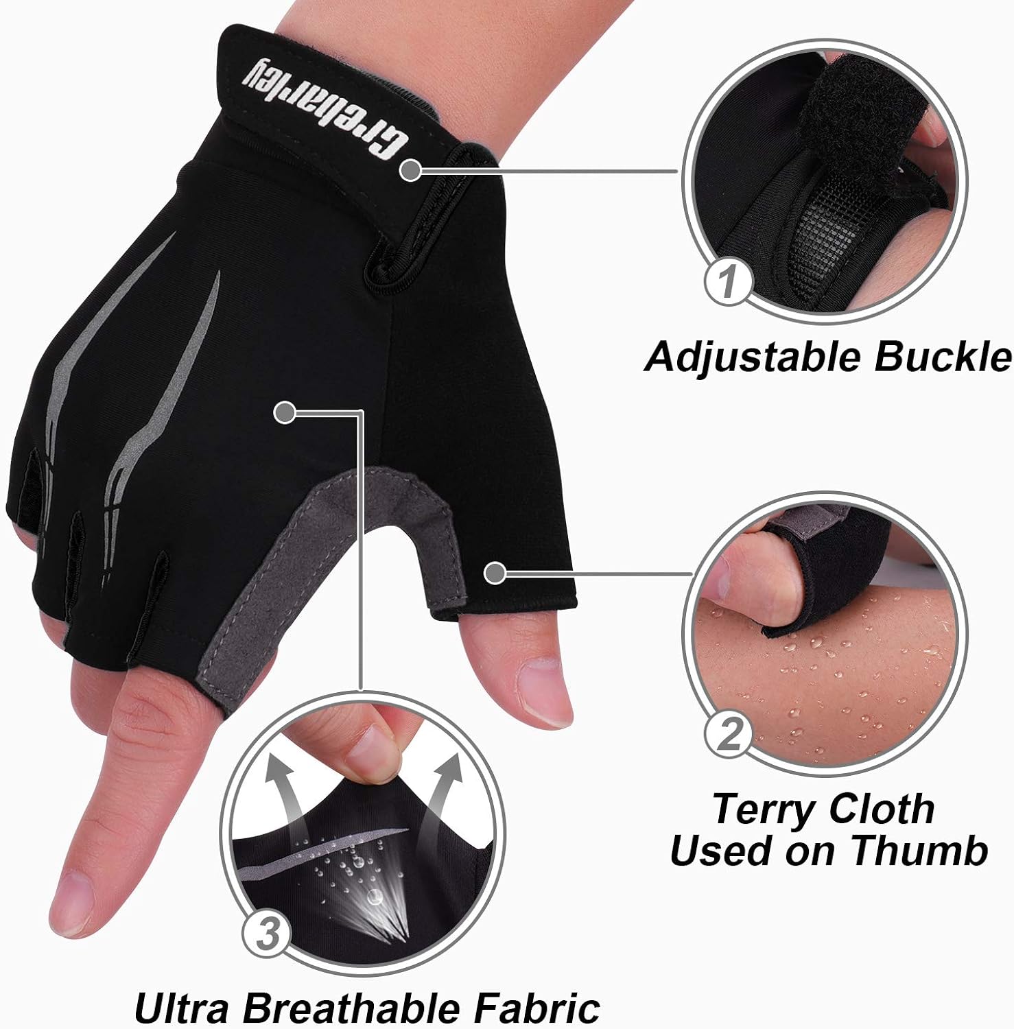 Grebarley Cycling Gloves Bike Gloves Bicycle Gloves Gym Gloves Mountain Road Anti-Slip Shock-Absorbing Gel Pad Light Weight Breathable MTB Biking Gloves for Men Women: Clothing