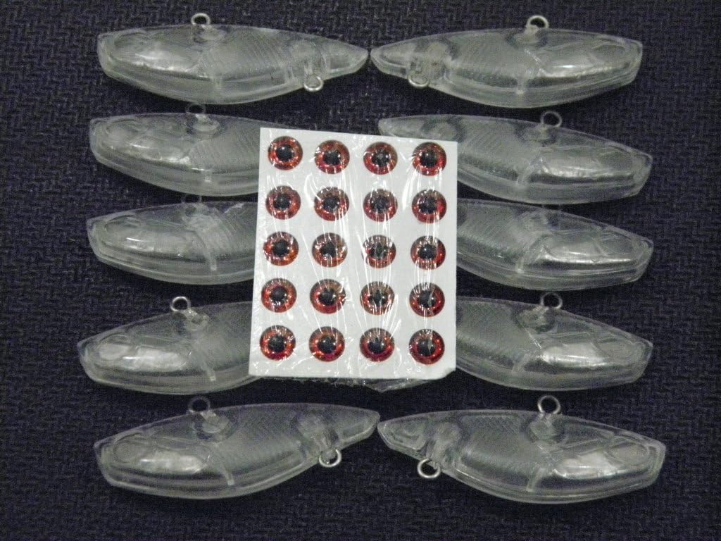 wLure 10 Blank Unpainted Lipless Crankbait VIB Wide Profile Tight Wiggle Sinking Fishing Lures with Free Eyes UPL666