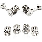 Cuff-Daddy Men's Silver Clear Crystal Cufflinks and Studs Tuxedo Shirt Formal Set with Jewelry Presentation Box Storage Travel Special Occasions Wedding Cufflinks & Shirt Accessories