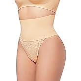 HBselect Tummy Control Thong Shapewear for Women High Waist Seamless Shaping Thong Panties Lace Body Shaper Underwear