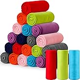 Chumia 24 Pack Fleece Throw Blankets Bulk 50 x 60 Inch Soft Fleece Blanket Solid Lightweight Warm Throw for Home Dorm Bed Sofa Couch Office Travel Wedding Gifts(Vivid Colors)