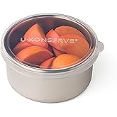 U Konserve Stainless Steel Round Food Storage Bento Box Container, Leak Proof Silicone Lid Dishwasher Safe - Plastic Free, 9oz