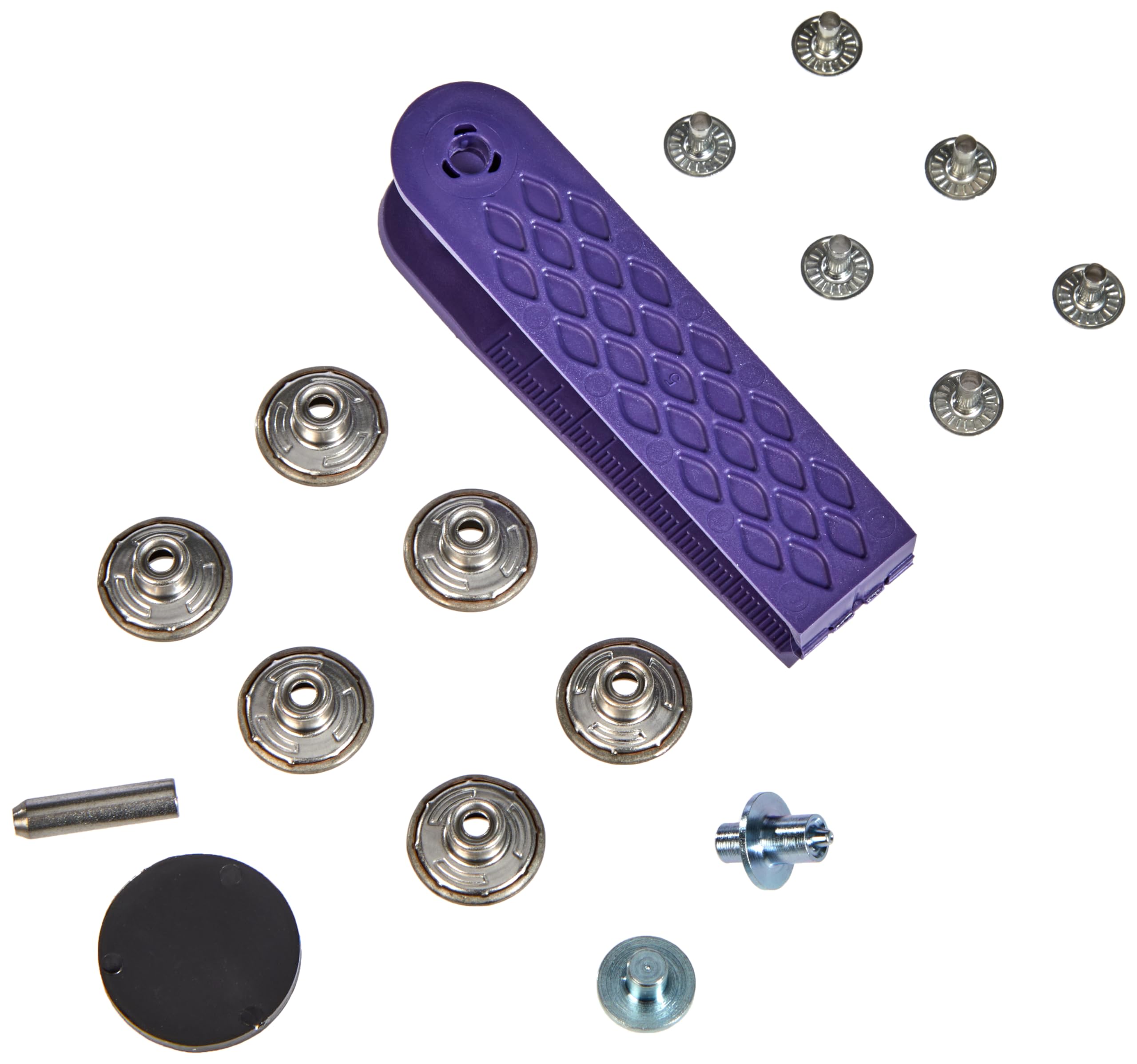 PRYM 622239 Jeans Buttons Size 17mm Design Open top; Design Star Antique Brass/matt White, 6 Pieces