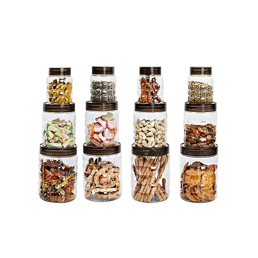 Cello Checkers Plastic PET Canister Set, 12 Pieces