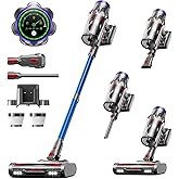 Cordless Vacuum Cleaner, 55KPa 650W 70Mins Vacuum Cleaner for Home, Anti-Tangle Self-Standing Stick Vacuum with Scented Tablet, Upgraded Dust Cup Scraping, Vacuum Cordless for Pet Hair/Carpet/Floors