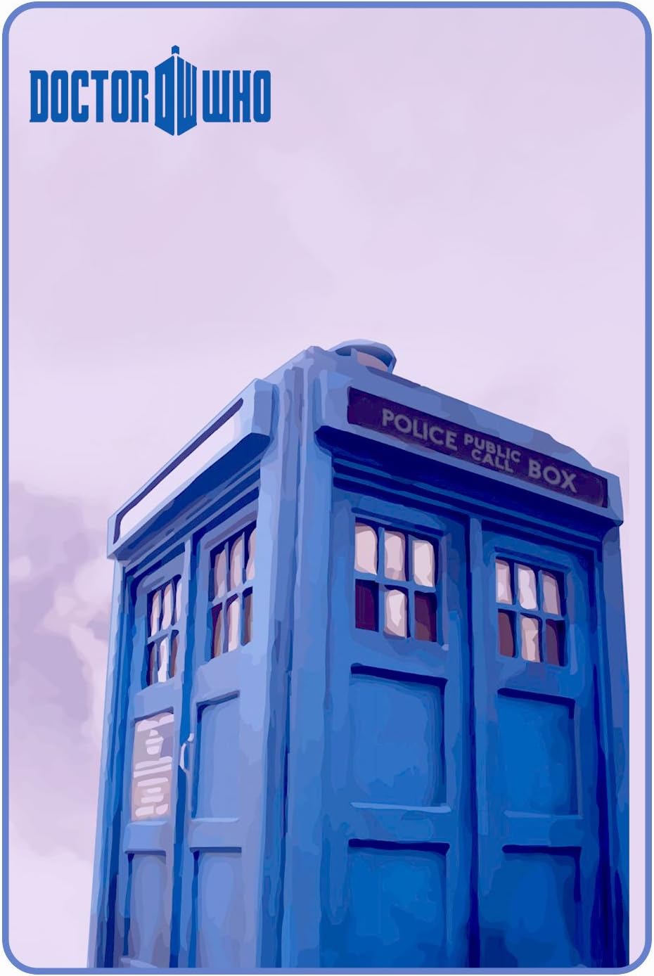 Large Purple Doctor Tardis Blanket Throw for Who-Vian (Queen Size 50" by 89")