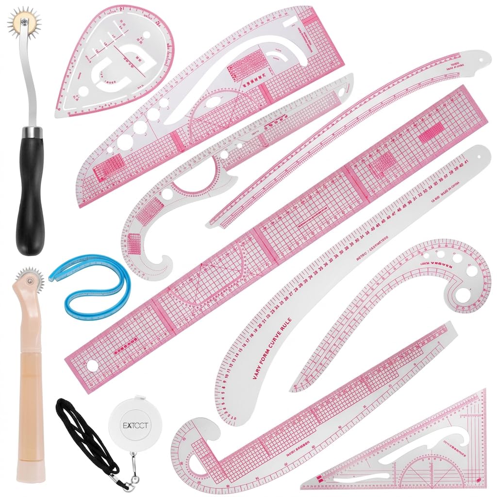DIY Sewing Ruler Tailor Set French Curve Ruler Accessories, 13 Style Plastic Dress Curve Rulers for Sewing Pattern Design