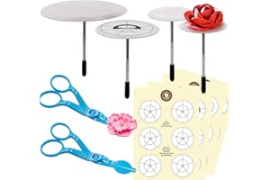 SNAIL GARDEN Cake Flower Nail Lifters Set, 4Pcs Stainless Steel Decorating Nails with 2Pcs Flower Lifter- Reusable Cake Cupca