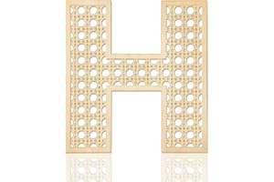 FOCAL20 Wooden Rattan Letters for Wall Decor Large Wooden Letters 12 Inch Rustic Wood Rattan Wall Decor for Boho Nursery Decor Baby Shower Name Signs Girl Wedding Bedroom Decoration Newborn Birthday Gift