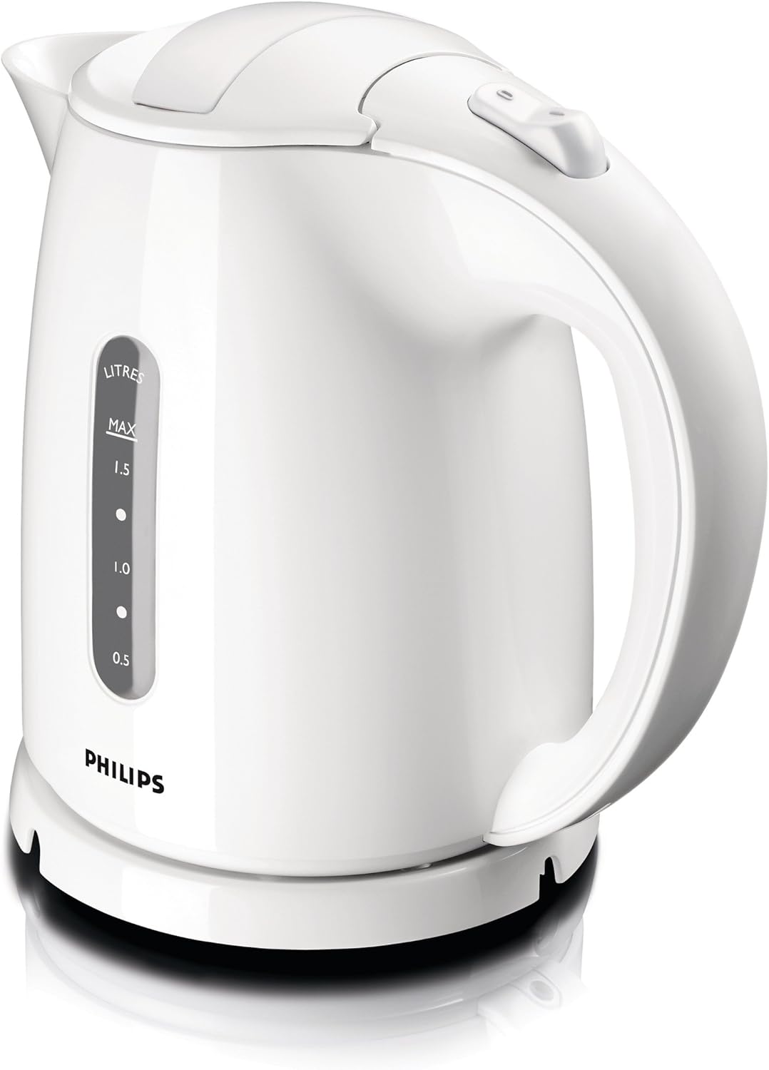 Philips HD4646/00 Serie Wasserkocher (1,5 Liter, 2400 Watt, Anti-Kalk), weiß