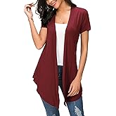 Urban CoCo Womens Open Front Short Sleeve Cardigans for Women Lightweight Summer Drape Cardigan Vest