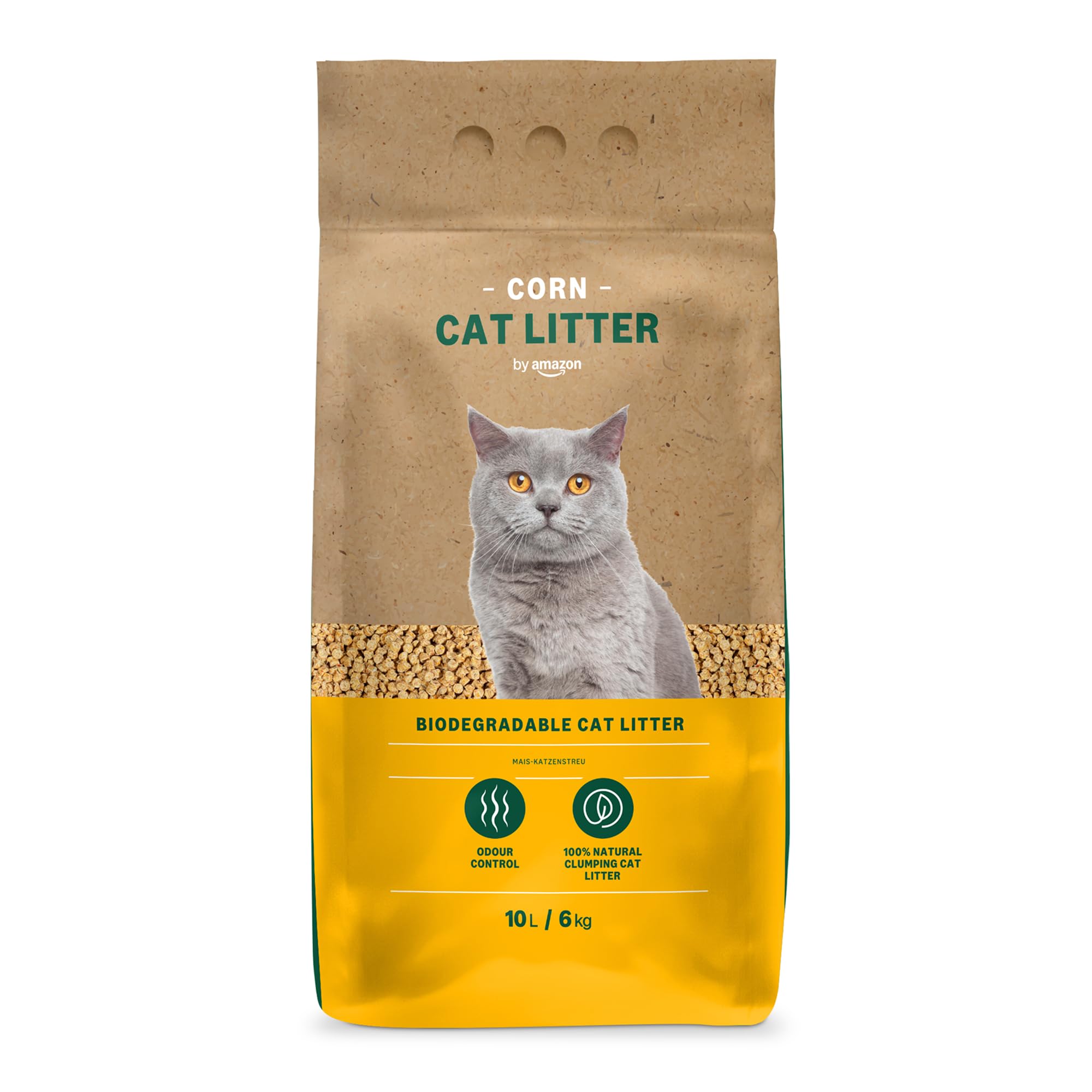 by Amazon Clumping Corn Cat Litter, Unscented, 10 L (Pack of 1) (Previously a Lifelong brand, same product)