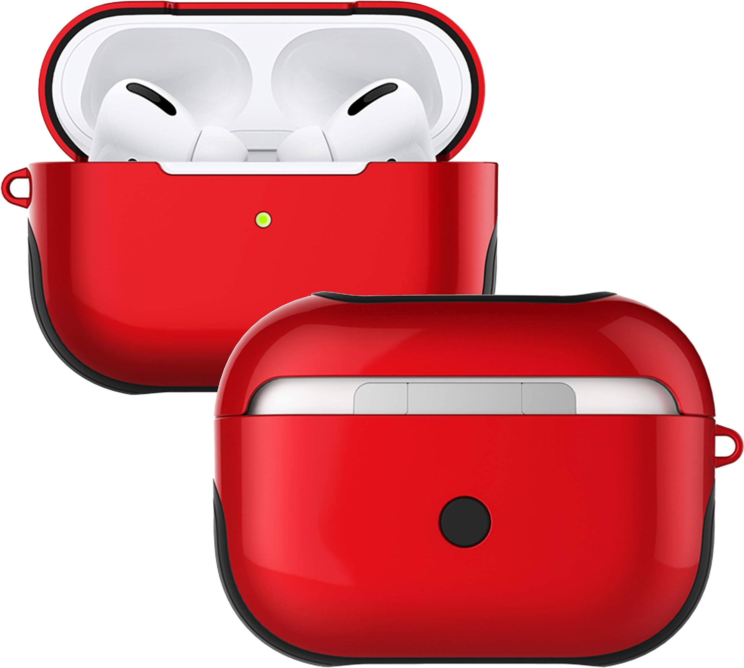 Congo Premium Silicone Protective Hard Cover Carrying Case with Shockproof, Anti-Scratch Anti-dust Shell Skin Compatible for AirPods Pro (Front LED Visible) Durable 360° Protection (Red)