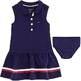 Tommy Hilfiger Baby Girl's Short Sleeve Polo Dress With Matching Bloomers