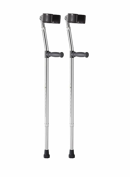 Medline MDS805161 Aluminum Forearm Crutches, Adult, Pack of