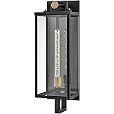 Hinkley Catalina Large Wall Mount Lantern - Aluminum, 1-Light, Clear Glass - Black with Burnished Bronze Accents