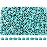 Natural Turquoise Seed Beads 4mm 1400pcs Small Stone Abacus Loose Rondelle Space Beads Bulk for Necklaces, Bracelets, Hair, Keychains, Lanyards, Garland & DIY Crafts-Adult Crafting