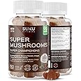 Suku Vitamins - Super Mushroom for Immunity, Mushroom Blend Gummies with Reishi, Chaga, Turkey Tail and Lions Mane, Sugar-and