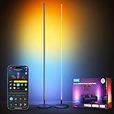 Govee RGBIC Floor Lamp Basic 2-Pack, Compatible with Alexa, LED Smart Standing Lamp with Voice Control, Color Changing Bedsid