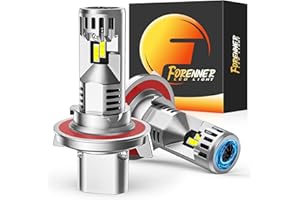 forenner Upgraded H13 led Bulb, 40000 Lumen 900% Brighter 9008 Bulbs,Real 1:1 Size,6500K Cool White fog Light bulbs,IP68 Waterproof, Plug and Play, Pack of 2