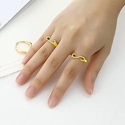 SILVERCUTE Statement Initial X Ring Gold Plated