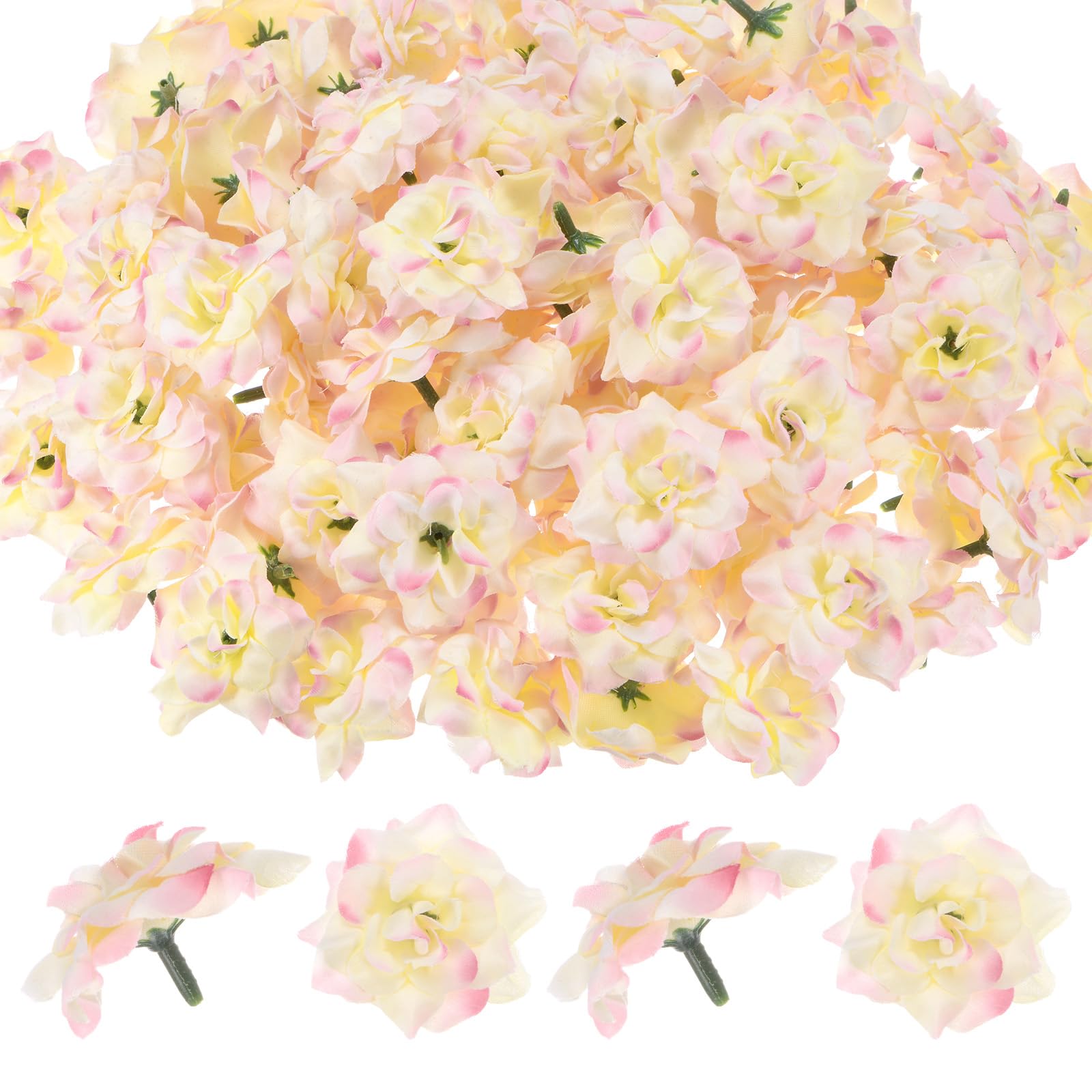 M METERXITY 100-Pack Artificial Roses Heads, Silk Faux Rose Head for Wedding/Bouquet/Flower Wall/DIY Crafts/Party Decoration, Fake Bloom Flower Heads Buds [Colorful]