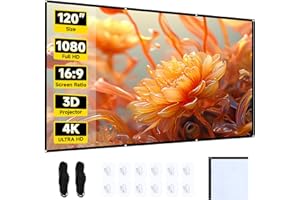 AHOLON Projector Screen - 120 inch Projector Screen 16:9 Washable Foldable Portable Projector Movie Screen for Home Theater Indoor Outdoor Projector Screen,Support Double Sided Projection Screen.