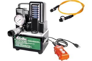UTZIKO Cordless Electric Hydraulic Pump 2HP - 10,000 PSI 2-Stage Hydraulic Power Unit w/Dual Hoses - for Dump Trailers, Cylin